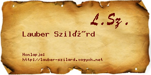 Lauber Szilárd névjegykártya